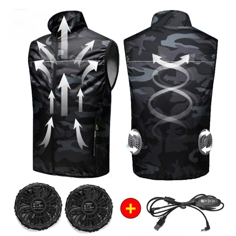 Wearable Cooling Vest With Built In Fan For Outdoor Work And Summer Activities 3xl camouflage