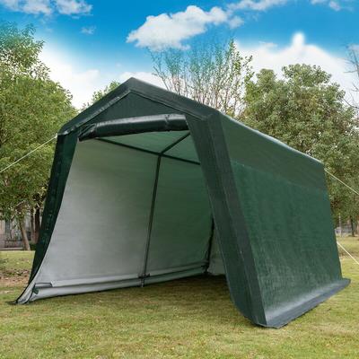 Outdoor Carport Shed With Sidewalls And Waterproof Ripstop Cover, Heavy Duty Metal Garage Shelter Outdoor Carport Shed With Sidewalls And Waterproof Ripstop Cover, Heavy Duty Metal Garage Shelter