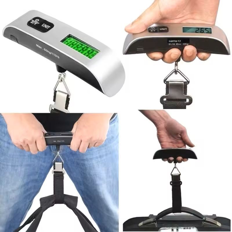 Digital Luggage Scale With LCD Display Portable 50kg Bag Weight Checker For Travel, Airport & Baggage Management woven