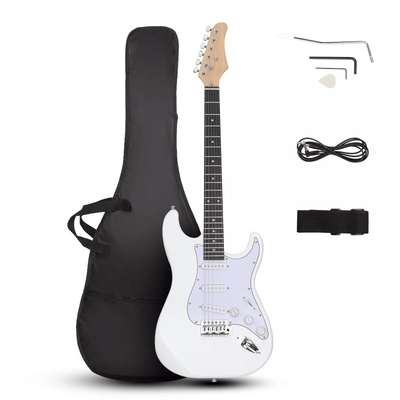 Glarry White Strings Electric Guitar Right Handed With Gig Bag, Strap & Cord Lightweight Body, Rosewood Fingerboard Glarry White Strings Electric Guitar Right Handed With Gig Bag, Strap & Cord Lightweight Body, Rosewood Fingerboard