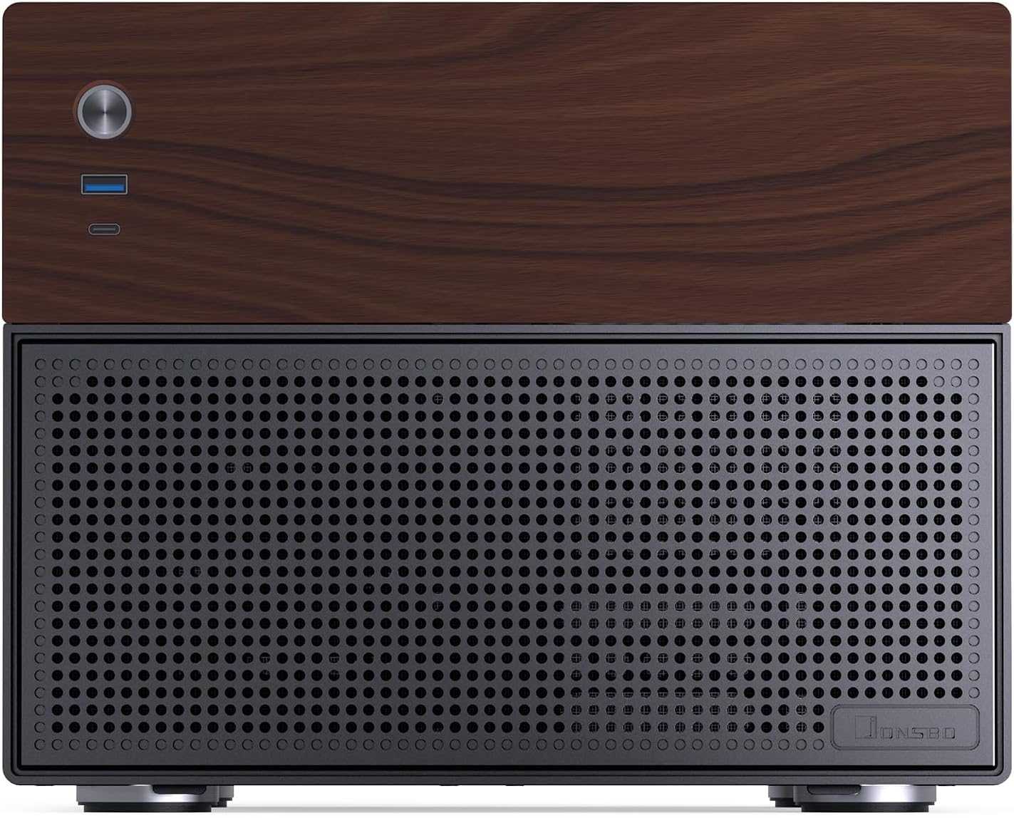 Jonsbo N4 Black NAS Chassis Compact 8 Bay Micro ATX Case With Walnut Panel white