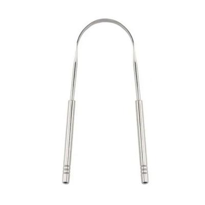Reusable Stainless Steel Tongue Scraper For Oral Hygiene And Fresh Breath silver B