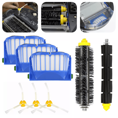 Vacuum Filter Brush Cleaner Replacement Kit For IRobot Roomba, Compatible With Durable Side Brush And Filters Vacuum Filter Brush Cleaner Replacement Kit For IRobot Roomba, Compatible With Durable Side Brush And Filters