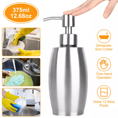 Stainless Steel Hand Soap Dispenser For Kitchen Sink, Bathroom, Lotion & Liquid Pump Bottle Stainless Steel Hand Soap Dispenser For Kitchen Sink, Bathroom, Lotion & Liquid Pump Bottle