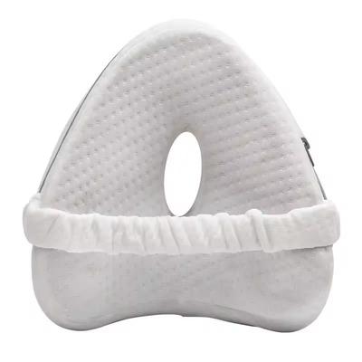 Ergonomic Memory Foam Knee Pillow For Side Sleepers white