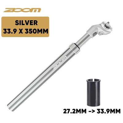 ZOOM Bike Suspension Seatpost Shock Absorber Seat Tube For MTB With Multiple Diameter Options silver 27.2 To 33.9 Mm