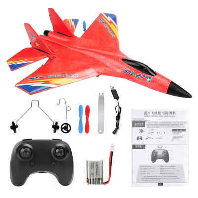 High Performance SU27 Foam Jet Glider With LED Night Lights red