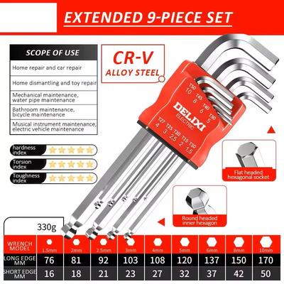 Hex Key Wrench Set With Torque Sleeve For Motorcycles And Bicycles model 1086