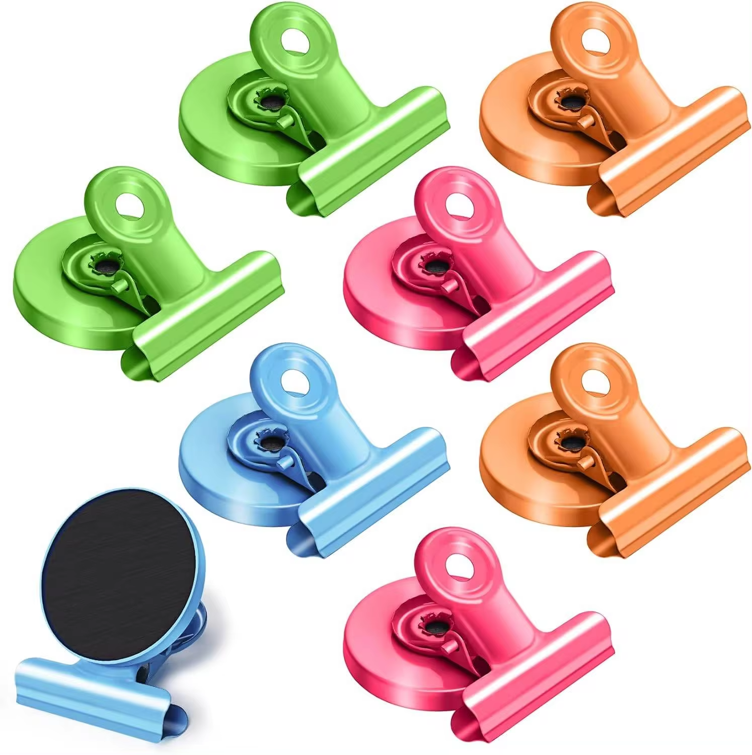 Strong Magnets Magnetic Clips, Heavy Duty Bulldog Clips For Whiteboard, Fridge & Photo Displays mix Color