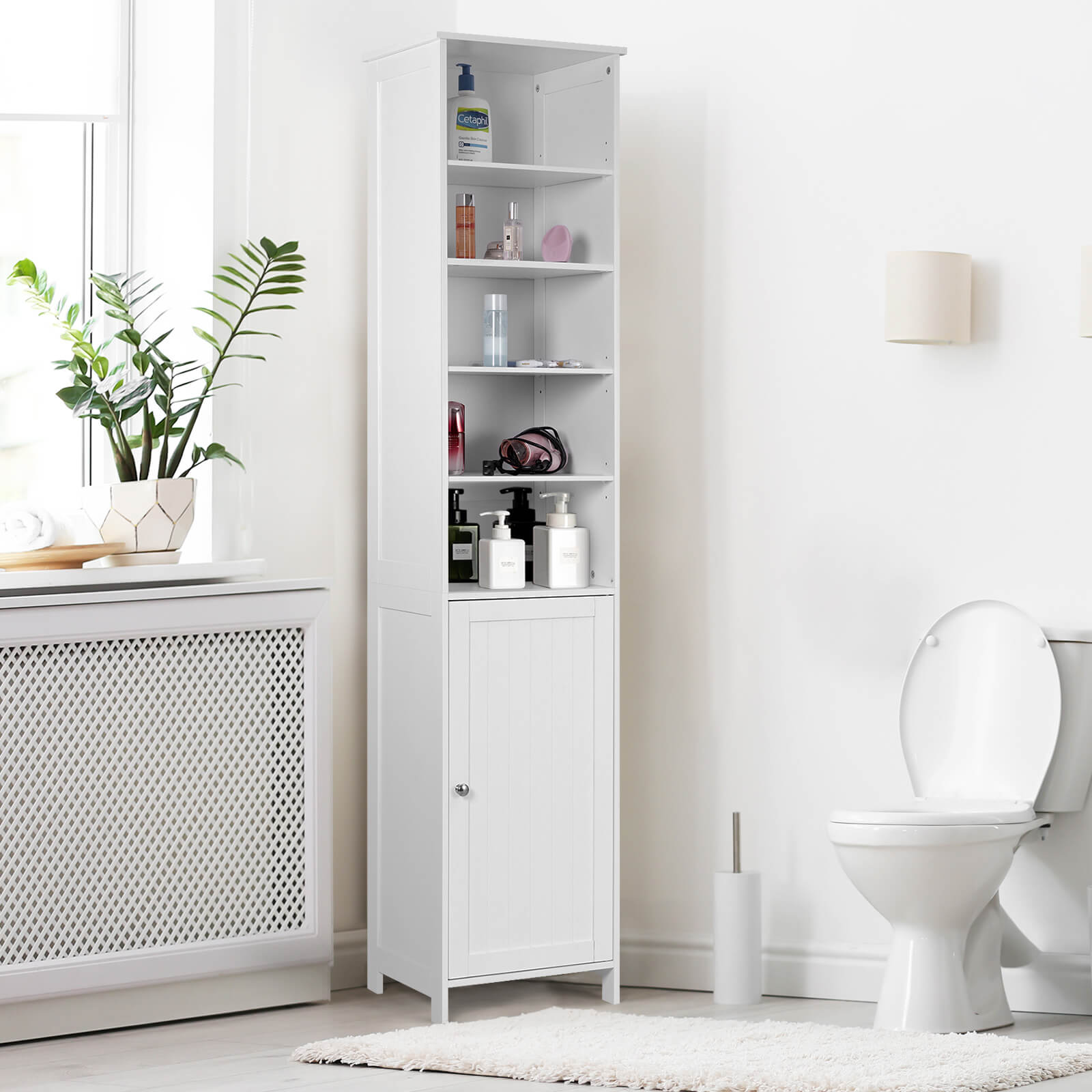 72 Inch Tall Freestanding Bathroom Storage Cabinet With Shelves And Cupboard For Towels, Toiletries, And Organizing 72 Inch Tall Freestanding Bathroom Storage Cabinet With Shelves And Cupboard For Towels, Toiletries, And Organizing