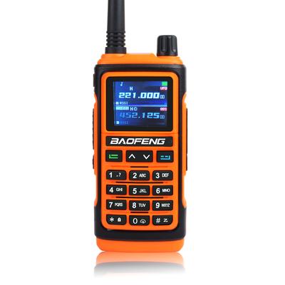 GPS Walkie Talkie Five Band Receive, Tri Band Transmit FM Air Band Two Way Radio For Survival, Travel, Aviation, Outdoor orange