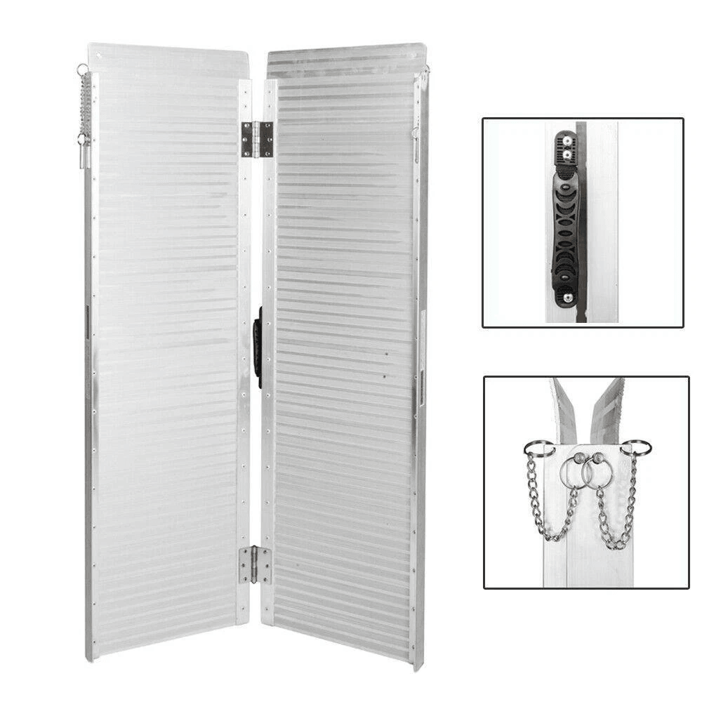 Lightweight Aluminum Folding Wheelchair Ramp, Portable Mobility Scooter Ramp For Easy Home Or Vehicle Access Lightweight Aluminum Folding Wheelchair Ramp, Portable Mobility Scooter Ramp For Easy Home Or Vehicle Access