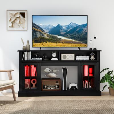 LED TV Stand With Remote Control, Adjustable Lighting & Storage For 40 65 Inch TVs LED TV Stand With Remote Control, Adjustable Lighting & Storage For 40 65 Inch TVs