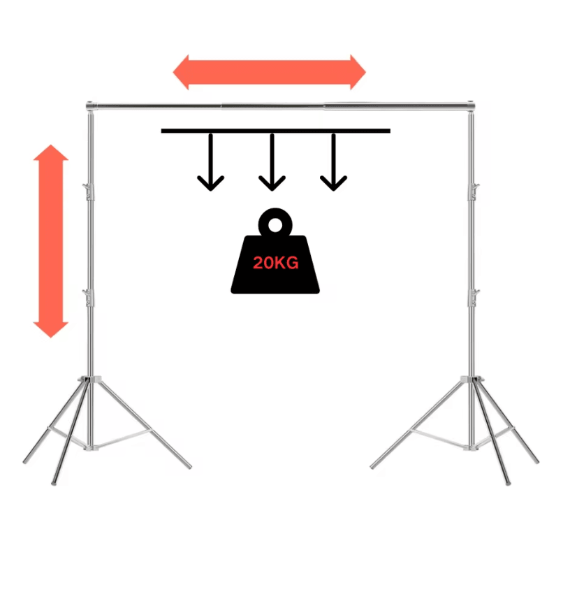 Adjustable Photography Backdrop Stand For Studio And Event Backgrounds With Telescopic Support 2600x3000 stainless Steel