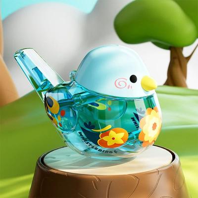 Water Bird Whistle For Infants & Children, Fun Musical Instrument Toy, Adjustable Sound With Water blue