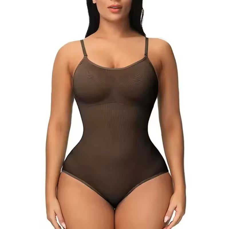 Seamless Tummy Control Bodysuit Butt Lifting Shapewear For Women m coffee