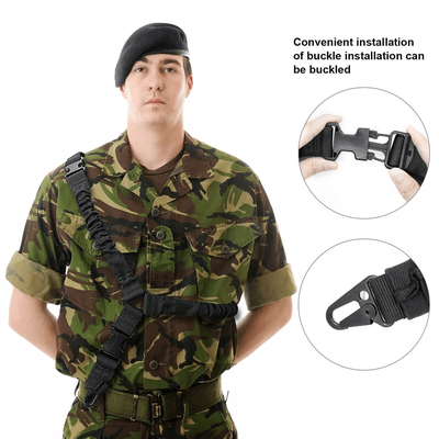 Tactical One Single Point Sling Strap Bungee Rifle Gun Sling With QD Buckle, Quick Release Hunting & Shooting Gear Tactical One Single Point Sling Strap Bungee Rifle Gun Sling With QD Buckle, Quick Release Hunting & Shooting Gear
