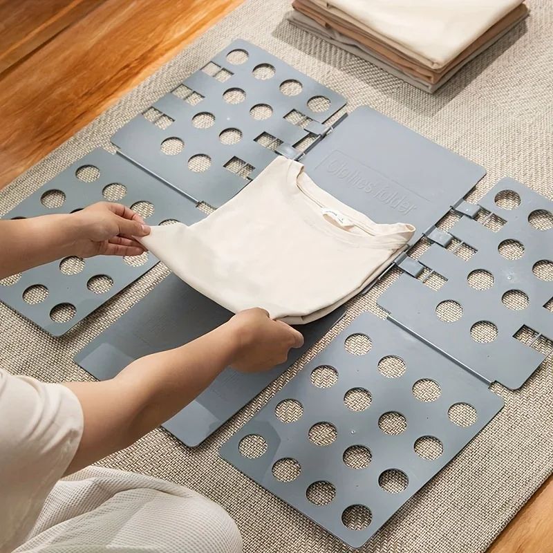 Durable Plastic Clothes Folding Board Easy & Fast Laundry Organizer For Kids, Shirts, And Home Storage red