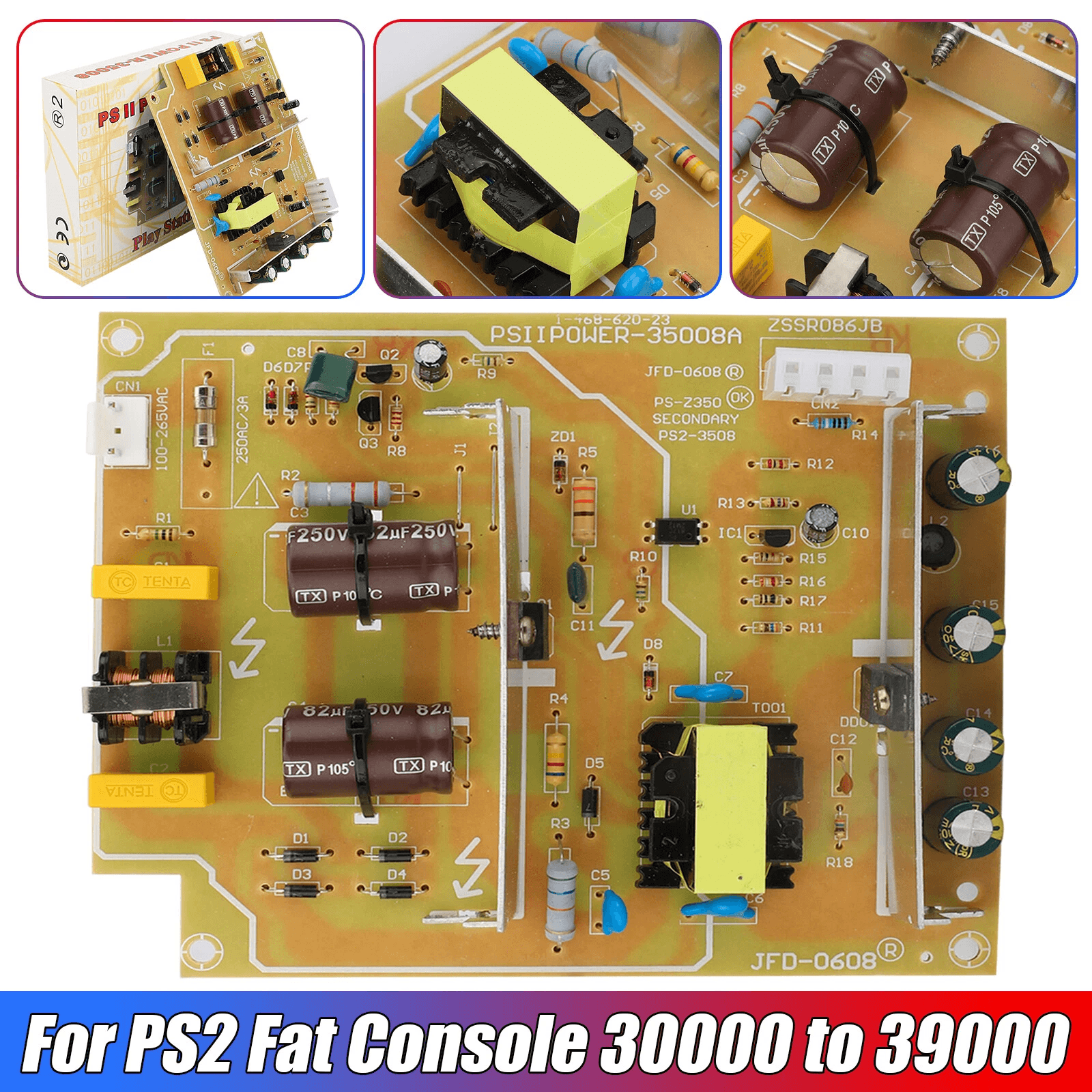 Built in Power Supply Board Motherboard For Sony PlayStation 2 PS2 Fat Console Built in Power Supply Board Motherboard For Sony PlayStation 2 PS2 Fat Console