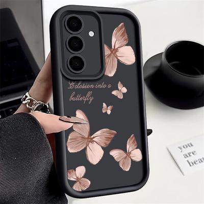 Trendy Gold Butterfly TPU Phone Case Stylish Protective Cover For Samsung Galaxy black for Samsung A35 5g