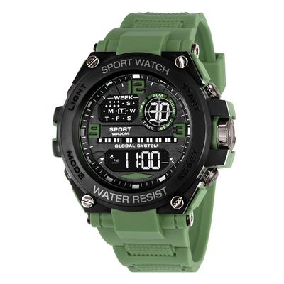 Multifunction Electronic Watches For Men, Waterproof Shockproof Sports Wristwatch, Drop Resistant Durable Design green