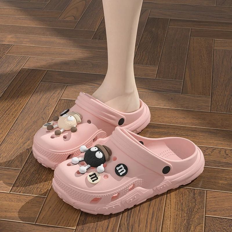 Cartoon Charms Clogs Eva Soft Summer House Slippers 8 pink