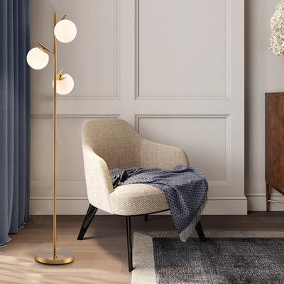 3 Globe Floor Lamp With Foot Switch, Triple Bulb Bases For Living Room, Bedroom & Office 3 Globe Floor Lamp With Foot Switch, Triple Bulb Bases For Living Room, Bedroom & Office