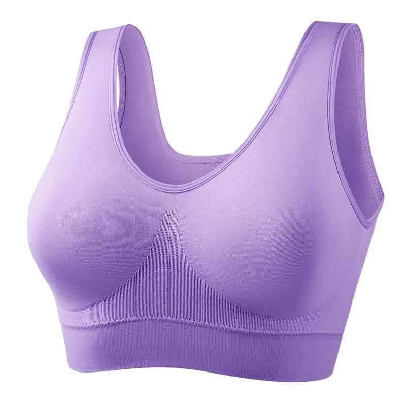 Womens Seamless Push Up Sports Bra With Padded Support For Gym Yoga And Fitness In Multiple Sizes 4xl light Purple