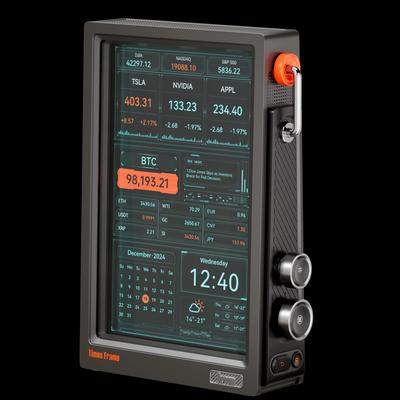 Divoom Times Frame Smart Display 10.1" DIY Digital Clock With Crypto, Stocks, Weather & Calendar Widgets black