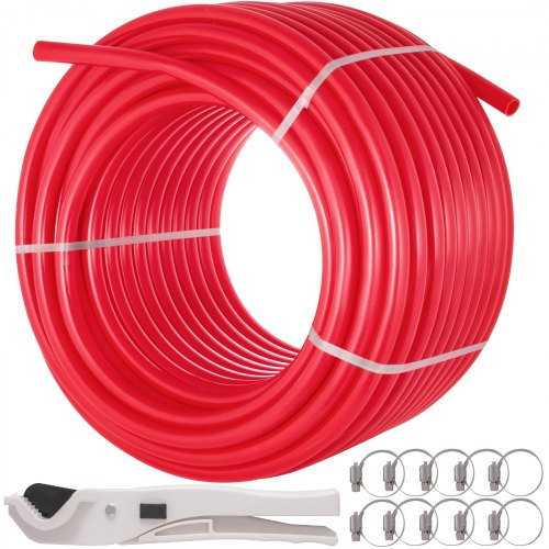 PEX Pipe Tubing Red, Non Oxygen Barrier PEX B Plumbing Pipe For Radiant Floor Heating & Potable Water Systems PEX Pipe Tubing Red, Non Oxygen Barrier PEX B Plumbing Pipe For Radiant Floor Heating & Potable Water Systems