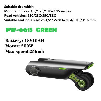 Electric Bike Conversion Kit 31 Miles Range, Pedal Assist For Road Bike Mountain Bike, Chargeable Battery, 15.5 MPH green