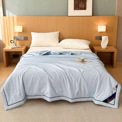 Cooling Blanket For Summer Lightweight Raw Cotton Air Conditioning Blanket For Adults And Kids wei Lan 180x220cm
