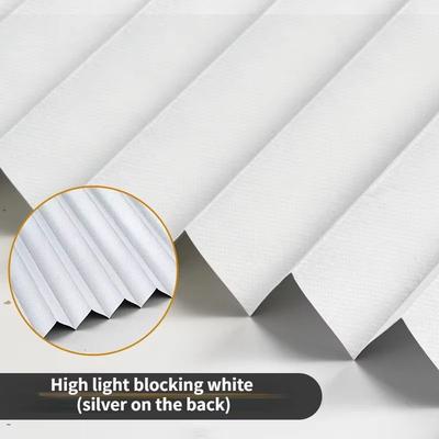 Self Adhesive Pleated Window Blinds Half Blackout Shades For Bathroom And Balcony high Blackout White 60cm X 150cm