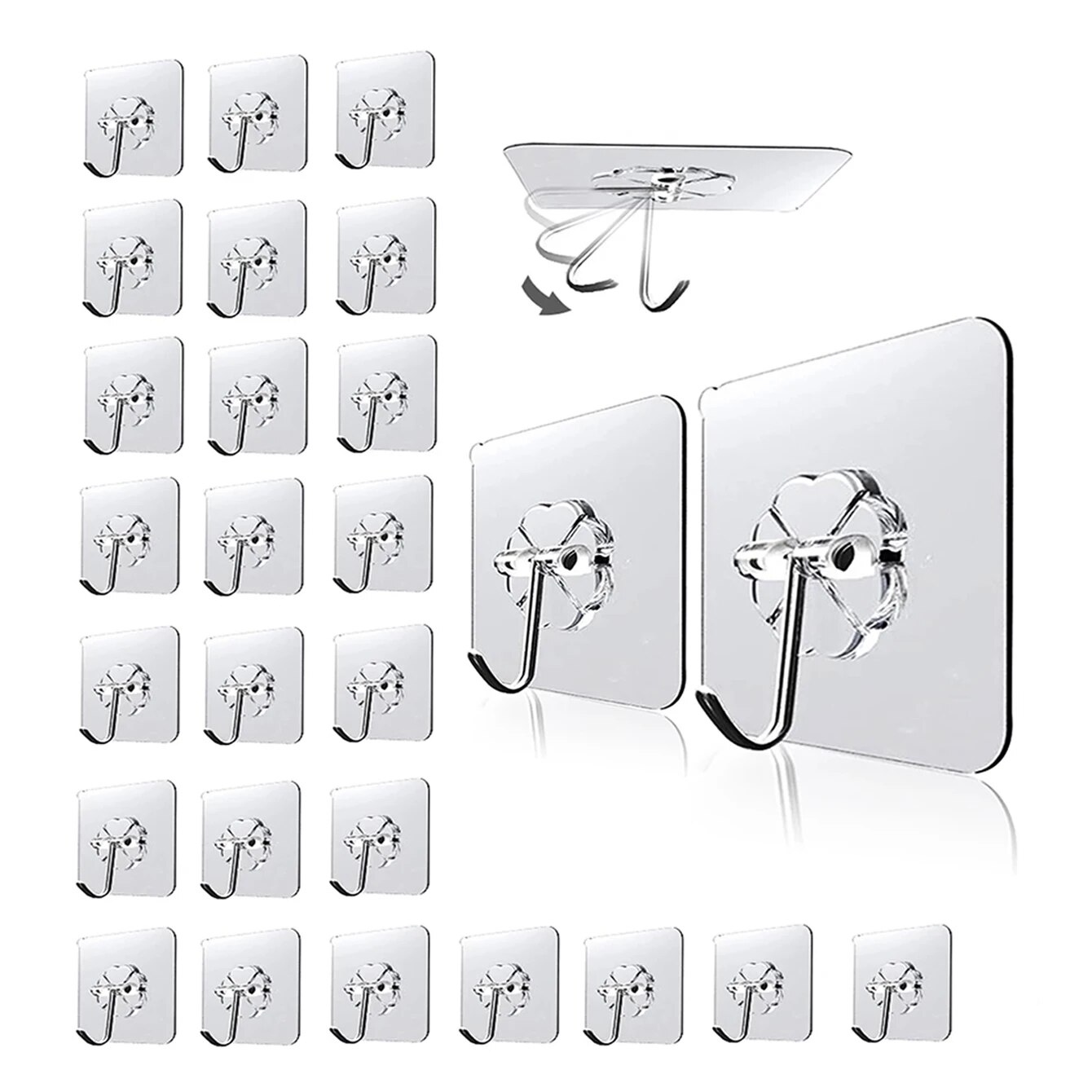 Invisible Wall Mount Hooks 30 Pack,Heavy Duty Adhesive Hooks For Hanging Decor, Keys, Towels, No Drill,No Residue Clear Invisible Wall Mount Hooks 30 Pack,Heavy Duty Adhesive Hooks For Hanging Decor, Keys, Towels, No Drill,No Residue Clear