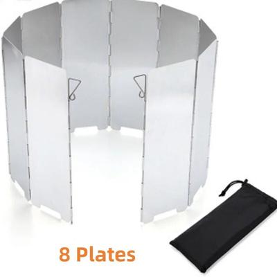Foldable Camping Stove Windscreen Plates Aluminum Alloy Windshield Compact & Heat Resistant For Outdoor Cooking,hiking 8 Plates