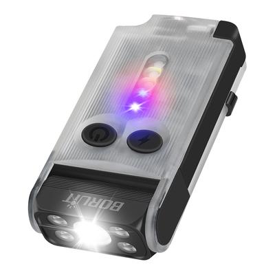 V30 EDC LED UV Flashlight, 12 Modes, Rechargeable Power Bank, Magnetic Clip, 180 Swivel, Buzzer, Camping Torch gray