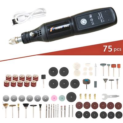 Mini Electric Drill, USB Wireless Rotary Tool For Woodworking, Engraving, Jewelry & Metal Crafting with 75pcs