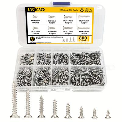 Pcs Black Flat Head Cross Carbon Steel Self Tapping Screws Ideal For Home Improvement & DIY Projects 800pcs Silver