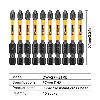 DEWALT Impact Screwdriver Bits, Impact Resistant Cross Head For Electric Screwdrivers 10pcs