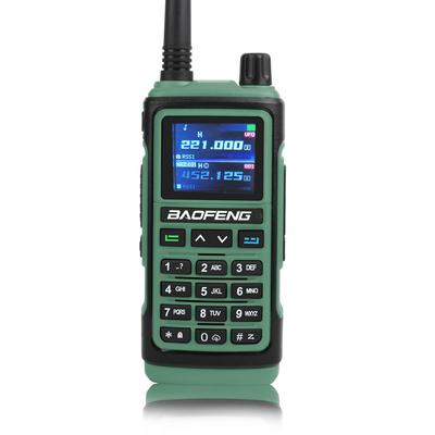 GPS Walkie Talkie Five Band Receive, Tri Band Transmit FM Air Band Two Way Radio For Survival, Travel, Aviation, Outdoor green