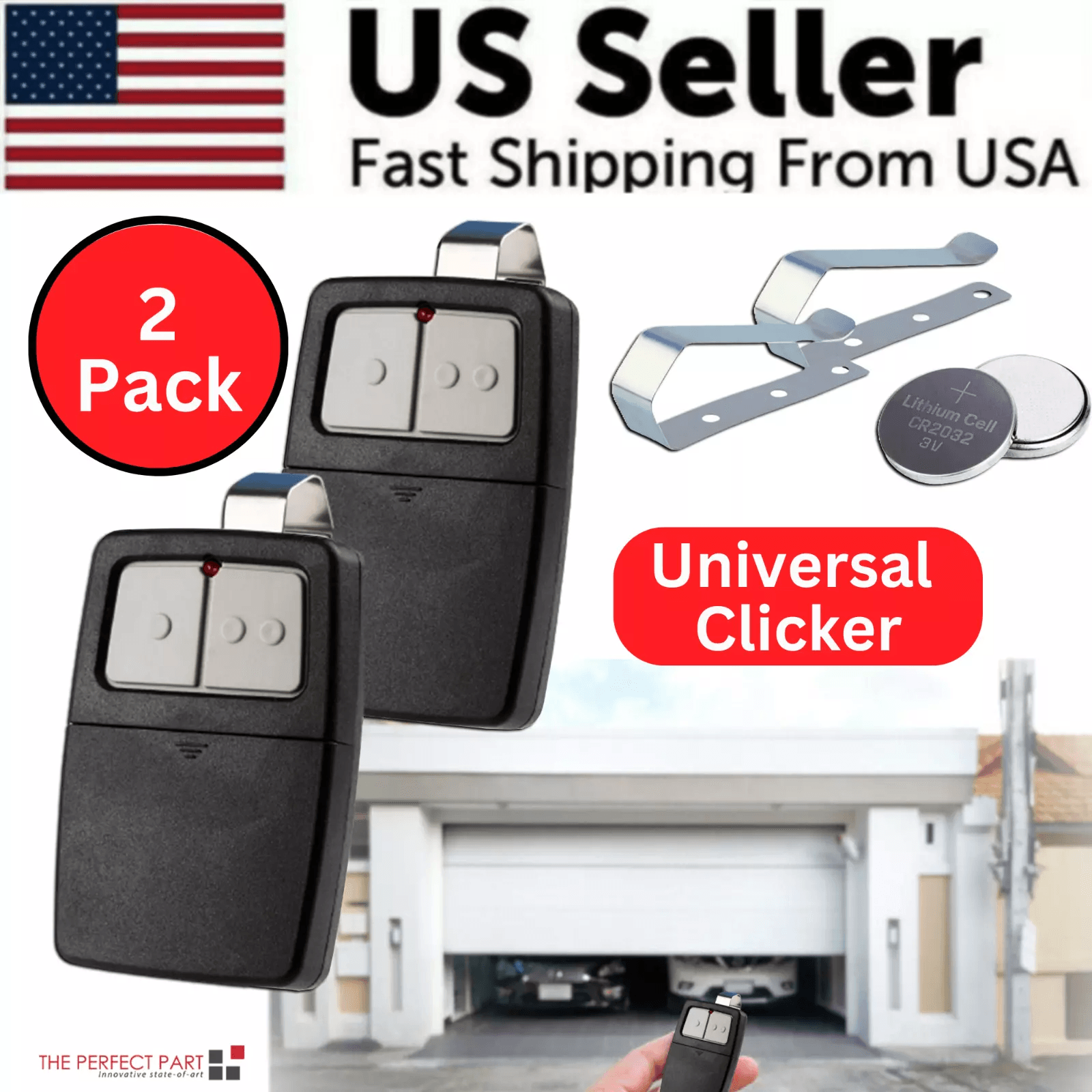 2 Pack Universal Garage Door Opener Remote For Clicker Compatible With DIP Switch & Multi Code Gate Systems 2 Pack Universal Garage Door Opener Remote For Clicker Compatible With DIP Switch & Multi Code Gate Systems