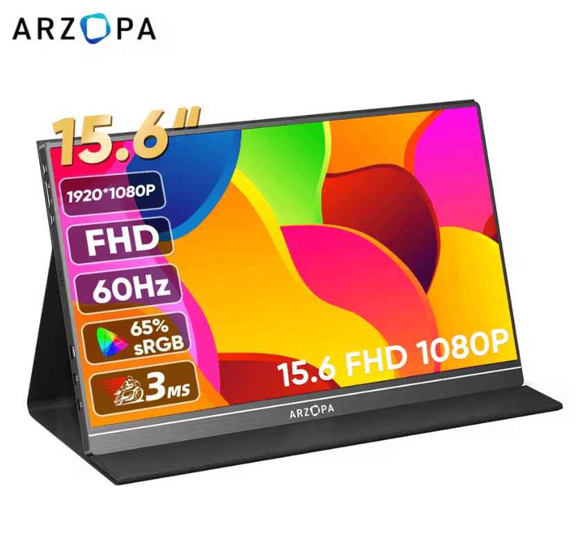 ARZOPA 15.6 Inch 1080P Portable Monitor With USB C And HDMI For Laptop, Phone, Xbox, And Switch ARZOPA 15.6 Inch 1080P Portable Monitor With USB C And HDMI For Laptop, Phone, Xbox, And Switch