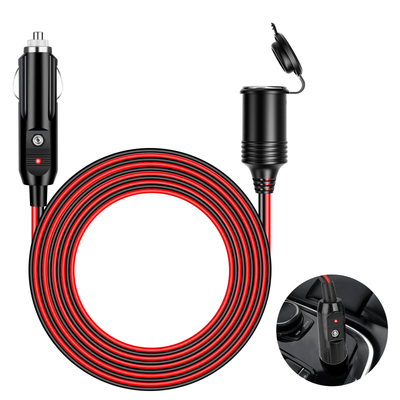 24FT Car Cigarette Lighter Socket Extension Cord Cable 12V 24V Heavy Duty Adapter With 20A Fuse For SUV, Truck, RV, Bo 24FT Car Cigarette Lighter Socket Extension Cord Cable 12V 24V Heavy Duty Adapter With 20A Fuse For SUV, Truck, RV, Bo