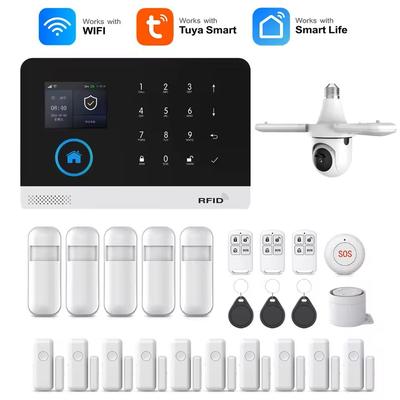Smart WiFi GSM Home Alarm System With Motion Sensor And App Control For Alexa premium Kit F t61w eu Plug