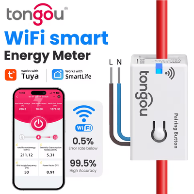 Smart WiFi Energy Meter 1 To 50A With LCD For Real Time Monitoring Smart WiFi Energy Meter 1 To 50A With LCD For Real Time Monitoring
