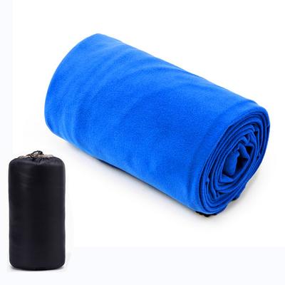 Ultra Light Fleece Sleeping Bag Liner, Portable Polar Travel Sheet For Camping & Backpacking blue
