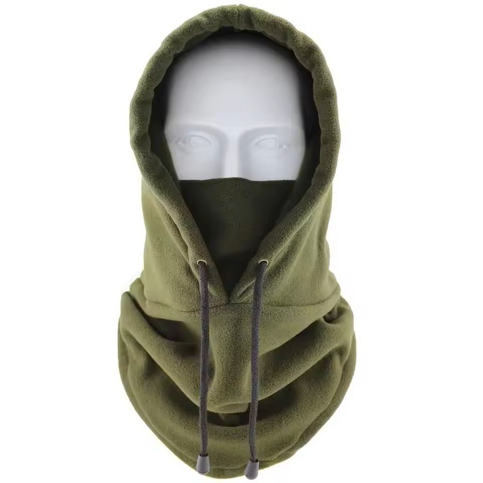 Polar Fleece Balaclava Full Face Winter Ski Mask Windproof Cold Weather Hat army Green