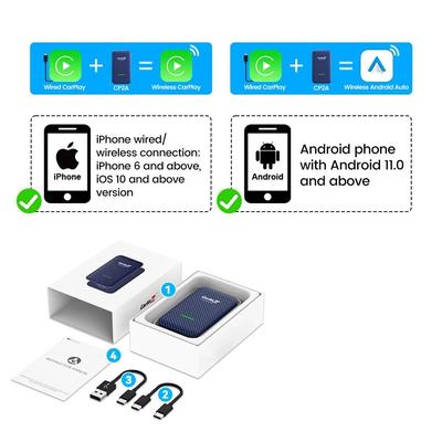 CarlinKit Wireless CarPlay Android Auto Adapter, Wireless Car Adapter For Mazda, Toyota, Peugeot, Volvo, Kia carlinkit 4.0