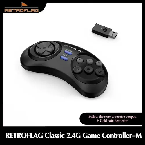 RETROFLAG Classic 2.4G Game Controller-M Manette de jeu sans fil compatible avec Switch, Windows, MD mini/mini 2 et Raspberry Pi
