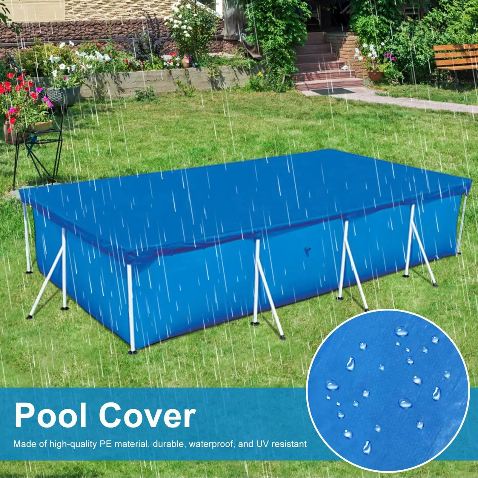 400 x 211 cm Boden-Pool-Abdeckung, staubdichte Pool-Decke, verschleißfester Schutz für Innen- und Außenbereich, Garten, Hinterhof Image